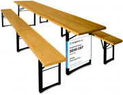 Casaria 3-teilige Bierzeltgarnitur f&uuml;r den Innen- & Au&szlig;enbereich 220cm klappbar