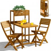 Casaria 3-teilige Garten-Sitzgruppe f&uuml;r 2 Personen aus zertifizierten Akazienholz