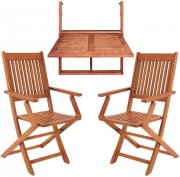 Casaria 3-teiliges Akazienholz Balkonset