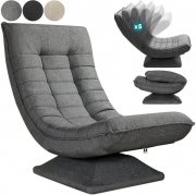 Casaria Aberdeen Relaxsessel 360&deg; Drehbar mit 5-fach verstellbarer R&uuml;ckenlehne in 3 Farben