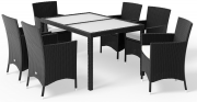 CASARIA Bali 7-teilige wetterfeste Polyrattan Sitzgruppe