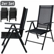 Casaria Bern Aluminium Hochlehner Gartenstuhl 2er-Set