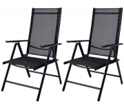 Casaria Bern Aluminium Hochlehner Gartenstuhl 2er-Set