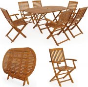 Casaria Boston 7-teilige Garten-Sitzgruppe aus wetterfesten Akazienholz