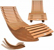 Casaria Ergonomische Sonnenliege mit Schaukelfunktion aus Akazienholz