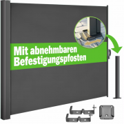 Casaria Nosara ausziehbare Seitenmarkise 180x300cm anthrazit