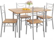 Casaria Paul Essgruppe mit Esstisch und 4 St&uuml;hle