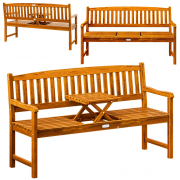 Casaria Picknick Gartenbank mit Tisch aus Eukalyptus-Holz