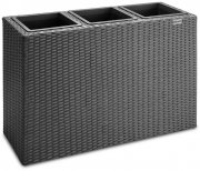 Casaria Polyrattan 3er Pflanzk&uuml;bel 83x30,5x60cm