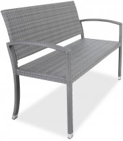 Casaria Polyrattan Gartenbank Grau 122x58x87cm
