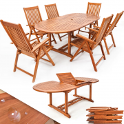 Casaria Vanamo 7-teilige Garten-Sitzgruppe aus Eukalyptusholz