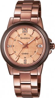 Casio SHE-4512BR-9AUER Damen Uhr mit Swarovski Elementen 