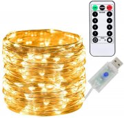 CeMeow 10 Meter 100LED USB Lichterkette mit Fernbedienung