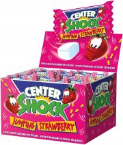 Center Shock Jumping Strawberry 400g Box mit 100 Kaugummis extra-sauer mit Erdbeer-Geschmack
