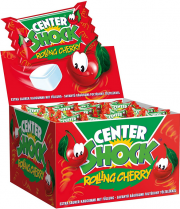 Center Shock Rolling Cherry Box mit 100 Kaugummis extra-sauer mit Kirsch-Geschmack