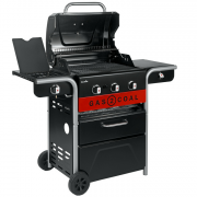 Char-Broil Gas2Coal 330 Gas & Holzkohle Hybrid Grill mit 3 - Brenner + Seitenbrenner