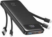 Charmast 22,5W 20000mAh Powerbank mit 4 Kabel und LED-Display