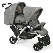 CHIC 4 BABY Geschwisterwagen DUO Melange grau-wei&szlig;