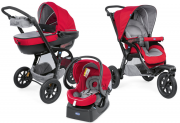 chicco Travel-System Trio Activ3 mit KIT-Car Red Berry