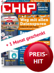 CHIP Plus Jahresabo (12 +1 Ausgaben) f&uuml;r 34,95 Euro statt 95,40 Euro