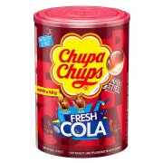 Chupa Chups Fresh Cola Lutscher-Dose mit 100 Lollis in den Geschmacksrichtungen Cola & Cola-Zitrone
