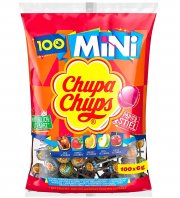 Chupa Chups Mini Classic Lutscher-Beutel mit 100 Mini-Lollis in 5 Geschmacksrichtungen