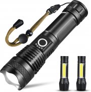 Cieex aufladbare LED Taschenlampe + 2 Mini LED Taschenlampen