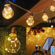 Circlio 7,7 Meter Solar Lichterkette mit LED 20 Gl&uuml;hbirnen