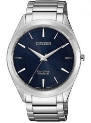 CITIZEN BJ6520-82L Eco-Drive Herren Uhr mit Super Titanium Armband Silber Blau