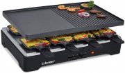 Cloer 6446 Raclettegrill mit Aluminium Druckguss Platte