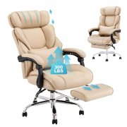 COLAMY B&uuml;rostuhl aus Leder mit Fu&szlig;st&uuml;tze f&uuml;r 84,99&euro;