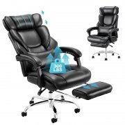COLAMY B&uuml;rostuhl mit Leder und Fu&szlig;st&uuml;tze f&uuml;r 84,99&euro; im Angebot