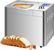 COOCHEER Edelstahl Brotbackautomat mit 25 Backprogramme und 3 Backformen