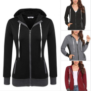 Coofandy Damen Zip Kapuzenjacke