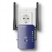 Coredy E300 Mini WLAN Repeater Signal Wlan Verstaerker 300 Mbit/s, 2 LAN-Ports, WPS