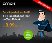 CRASH Smartphone Flat mit 1 GB f&uuml;r nur 3,99&euro;