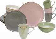 CreaTable 20298 Serie Nature Collection VINTAGE GARDEN 16-teiliges Kombiservice aus Steinzeug