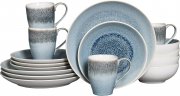 CreaTable 24301 Serie Caldera Eisblau 16-teiliges Kombiservice aus Steinzeug 4 Personen