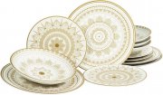 CreaTable Mandala gold 12-teiliges Geschirrset aus hochwertigem Steinzeug