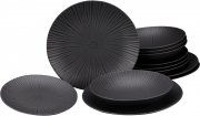 CreaTable Tafelservice Vesuvio schwarz 12 teilig
