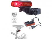 Cree-LED-Fahrrad-R&uuml;cklicht mit Akku, USB-Ladekabel, StVZO-zugel., IPX4 nur Versand!