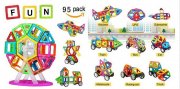 Crenova &ndash; Bunte & magnetische Bausteine (95 teilig) f&uuml;r 22,19&euro; (statt 37&euro;)