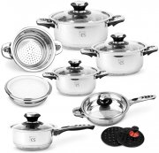 CS Kochsysteme 16-teiliges Edelstahl Kochtopf-Set AURICH 