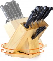 CS Kochsysteme 360&deg; drehbarer Premium Messerblock 8-teilig mit Tablethalterung