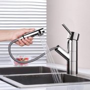 DALMO DBKF03KY Einhebel-Sp&uuml;ltischbatterie mit herausziehbarer Dual-Sp&uuml;lbrause 360&deg; drehbar