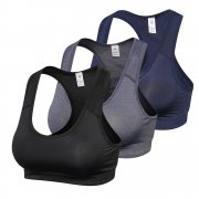 Damen Sport BH 3er Pack Gepolsterte Racerback