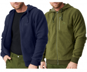 DANISH ENDURANCE 155000 Herren &Uuml;bergangs-Fleece-Jacke mit Kapuze in 2 Farben