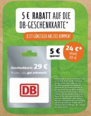 DB-Gutschein mit 29,-Euro Guthaben f&uuml;r nur 24,-Euro bei Rewe ab 22.10.2018