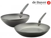 De Buyer Bratpfanne 32 cm + Wok 28 cm