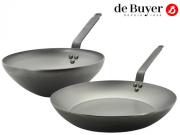De Buyer Bratpfanne 32 cm + Wok 28 cm
